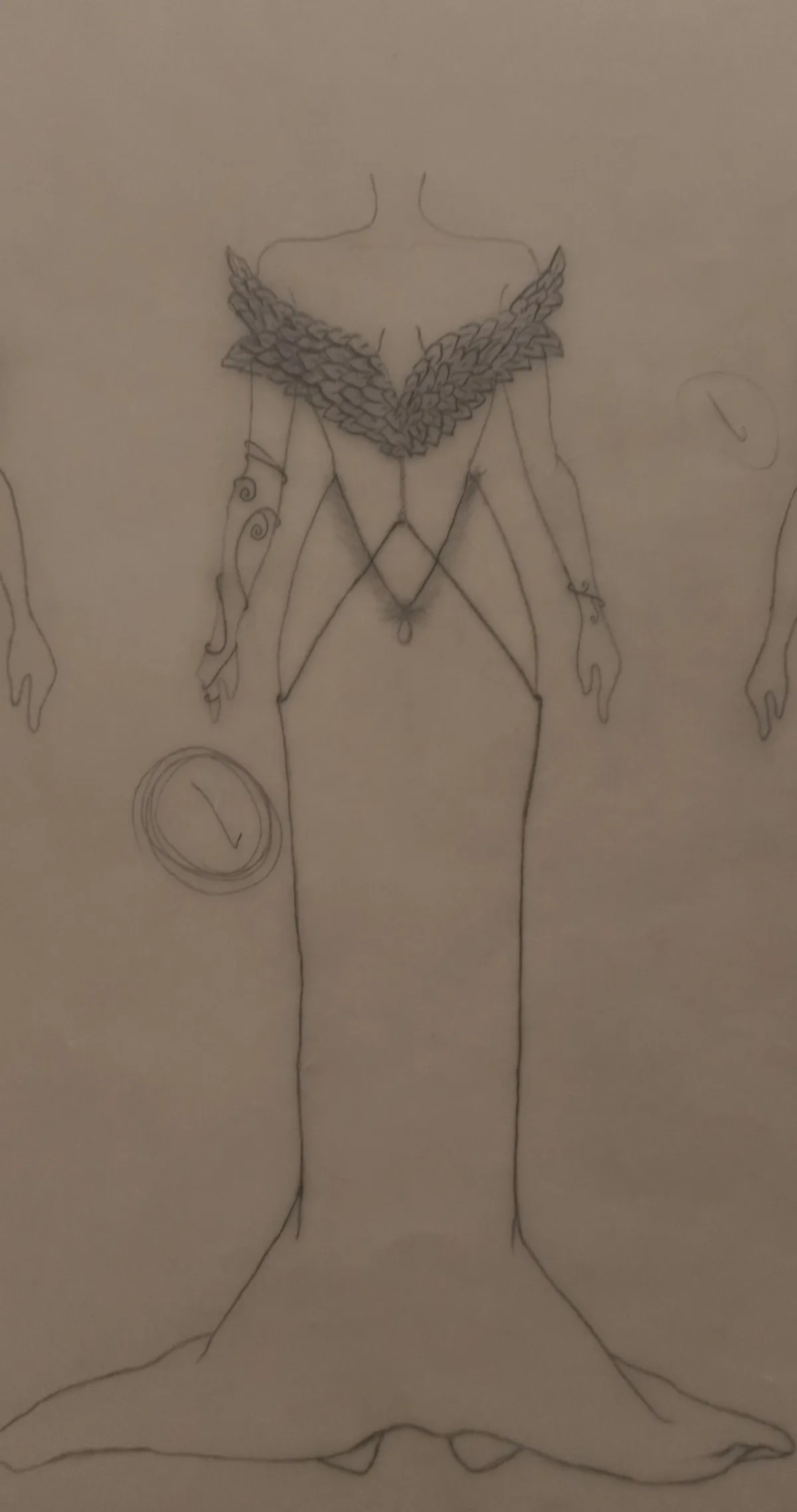 Fashion sketch: structured bodice study, digital fashion design by Ghazal Alidoost