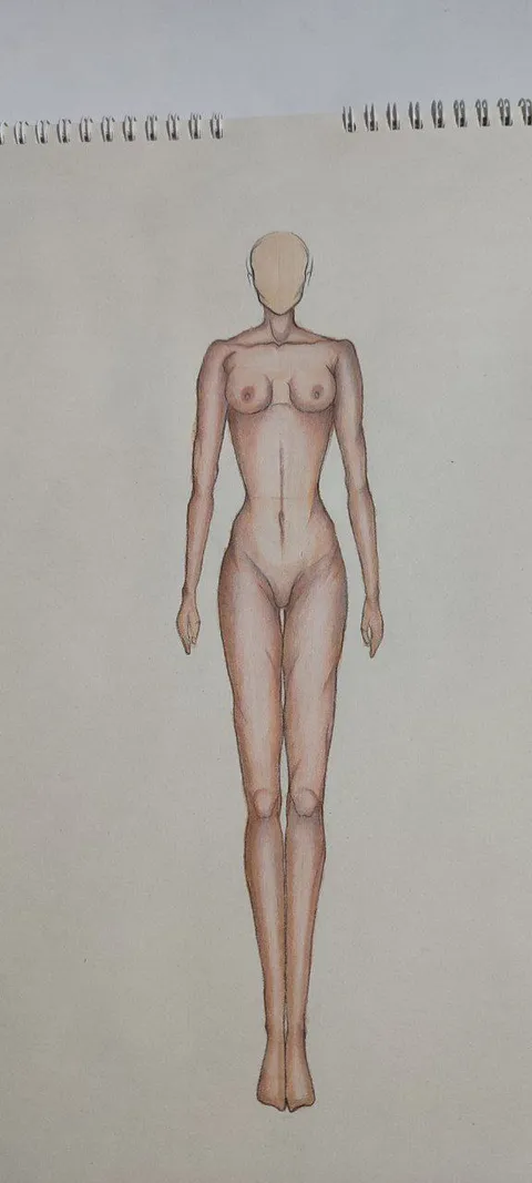 Anatomy study: standing figure, digital fashion design by Ghazal Alidoost