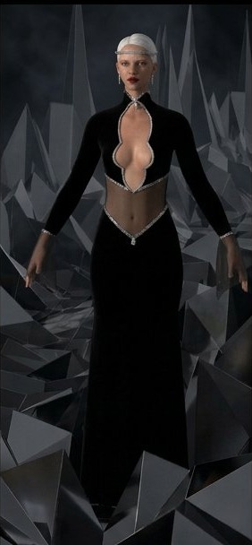 black cutout gown