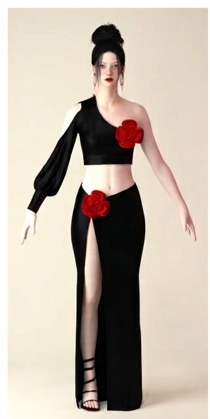 black rose two piece