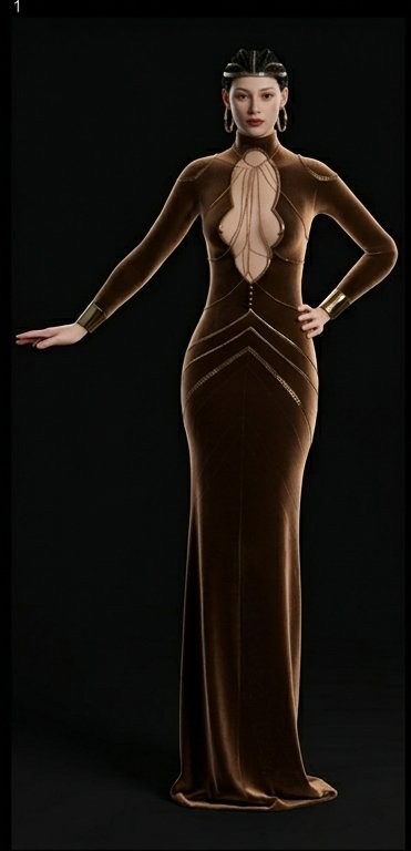 bronze keyhole gown