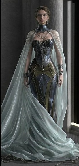cape corset gown
