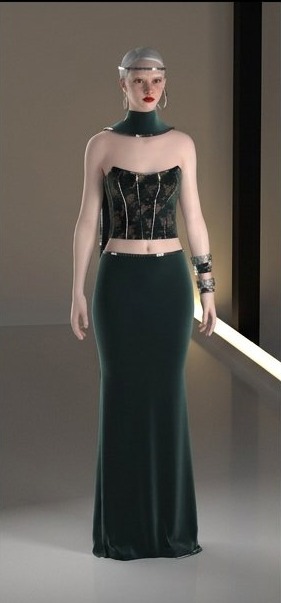 corset green twopiece