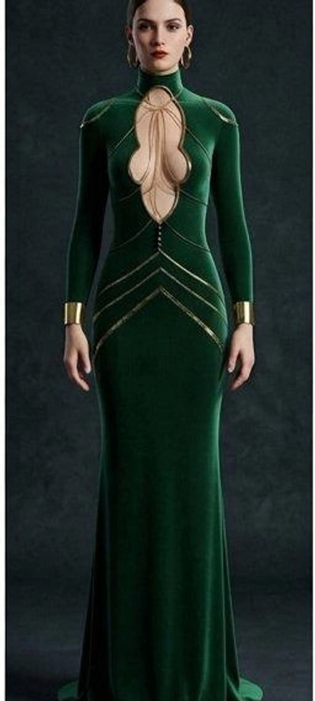 emerald keyhole gown