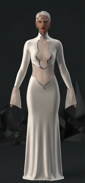 ivory cutout gown