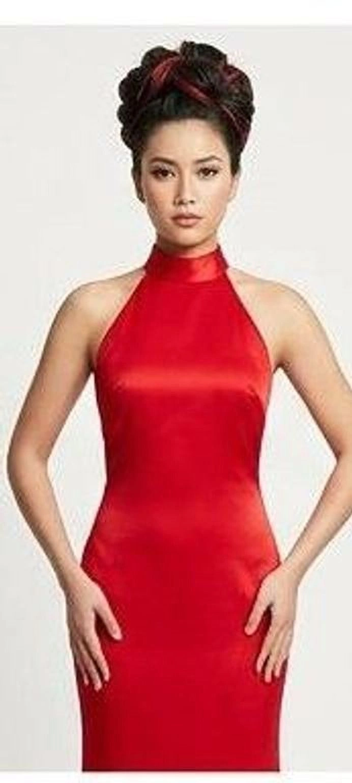 red satin mermaid