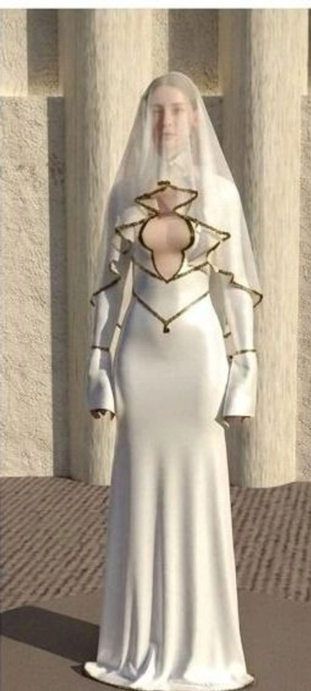 white architectural veil